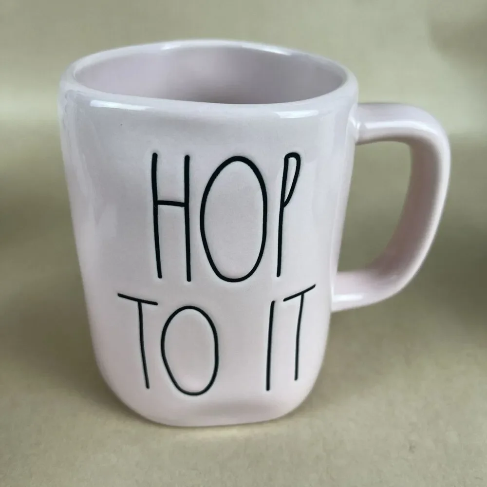 3 RAE DUNN Artisan‎ By Magenta EASTER MUGS - BUNNY, “HOP TO IT”, “ HIP HOP”